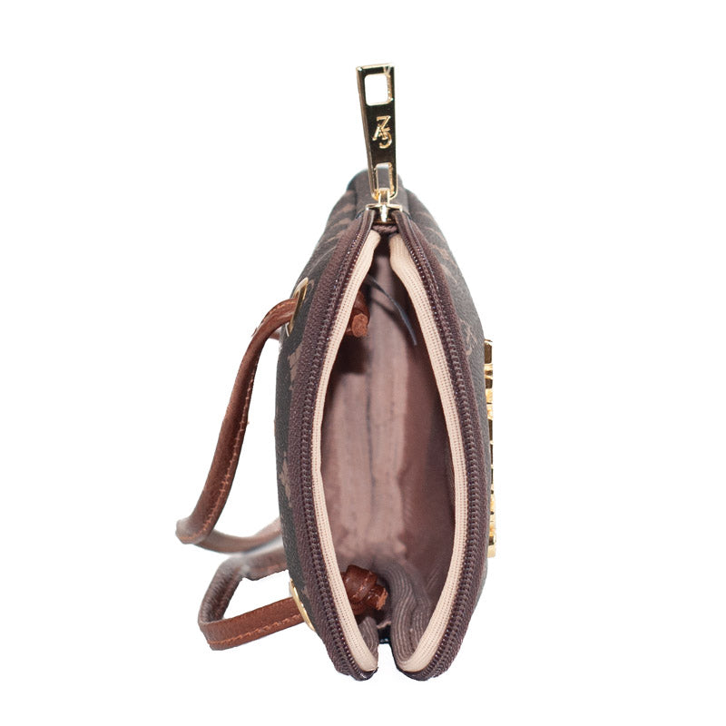 Bolsa Tiracolo Pequena Personnalite Cavezzale Chocolate/Toffee 104153