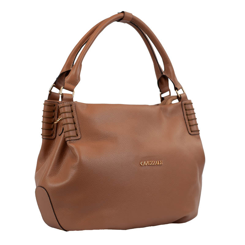Bolsa Hobo de Couro Soft Cavezzale Caramelo 105883
