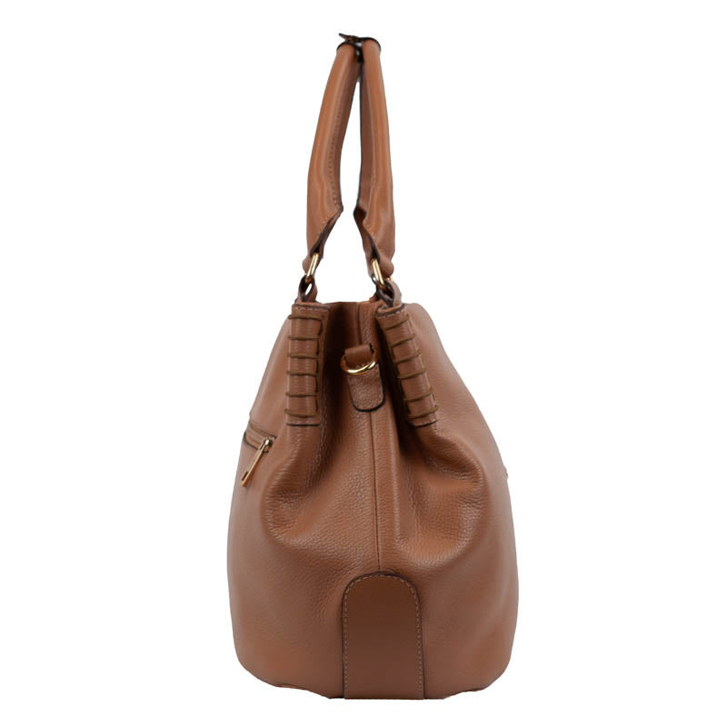 Bolsa Hobo de Couro Soft Cavezzale Caramelo 105883