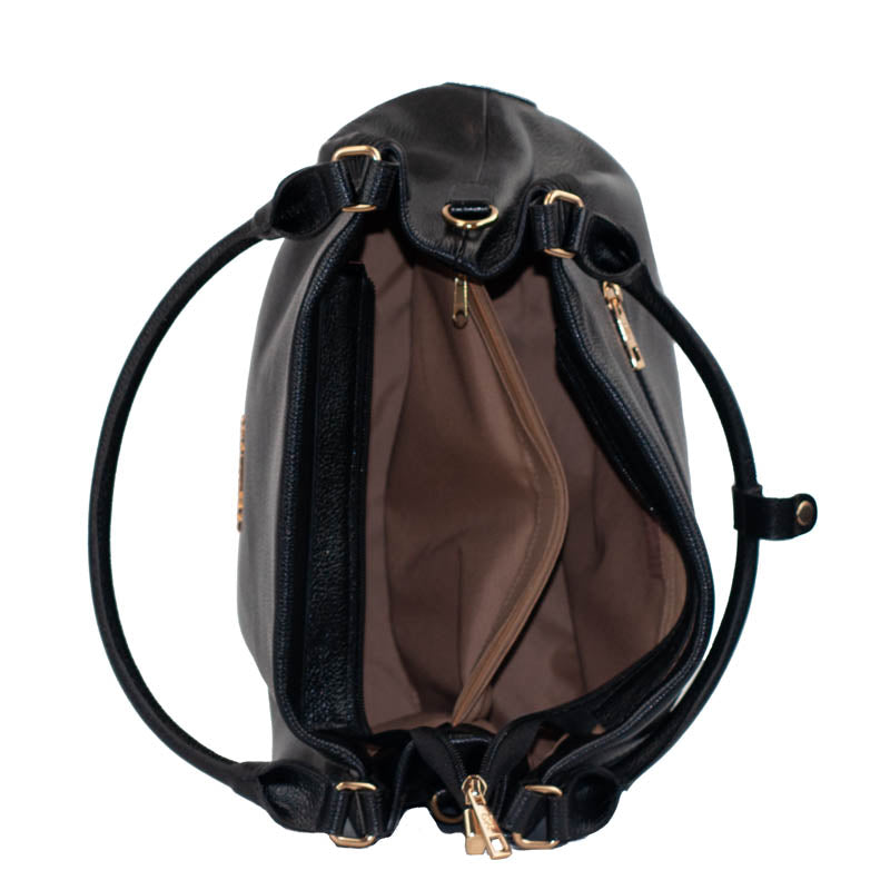Bolsa Hobo de Couro Soft Cavezzale Preto 105883