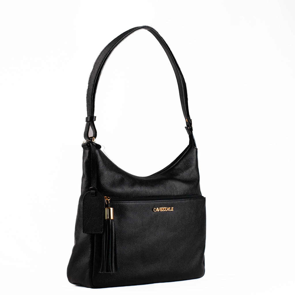 Bolsa Tiracolo Grande de Couro Cavezzale Preto 104520