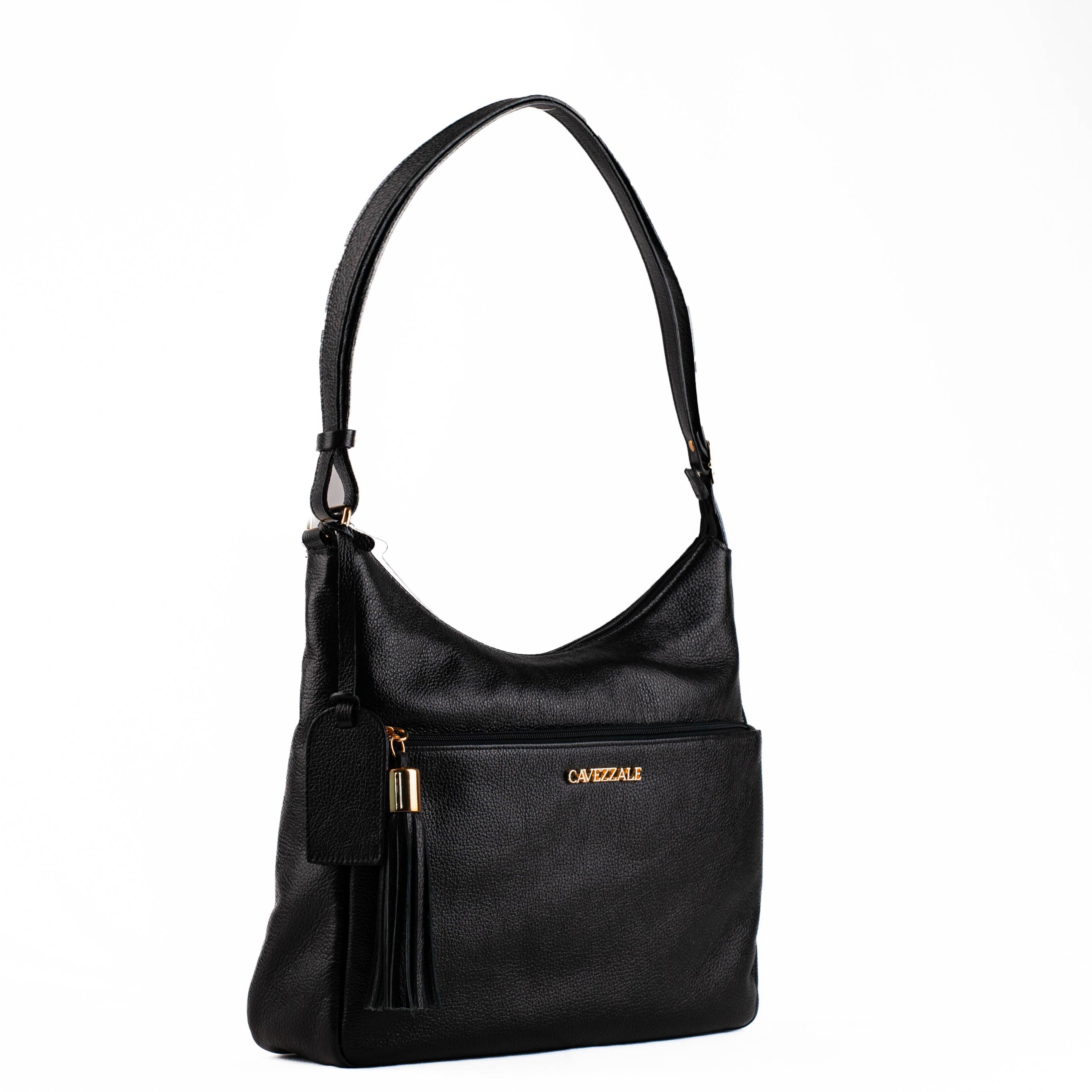 Bolsa Tiracolo Grande de Couro Cavezzale Preto 104520