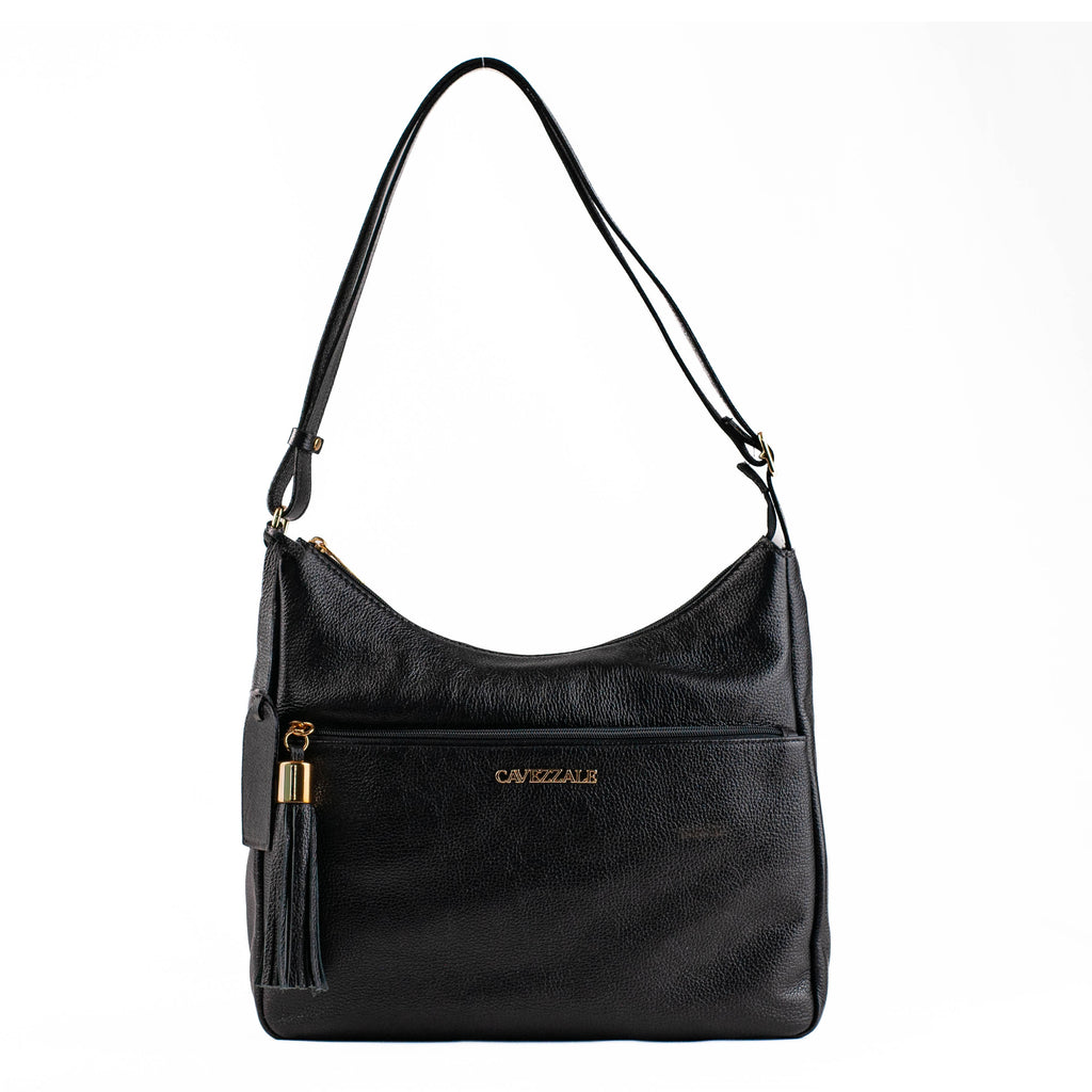 Bolsa Tiracolo Grande de Couro Cavezzale Preto 104520