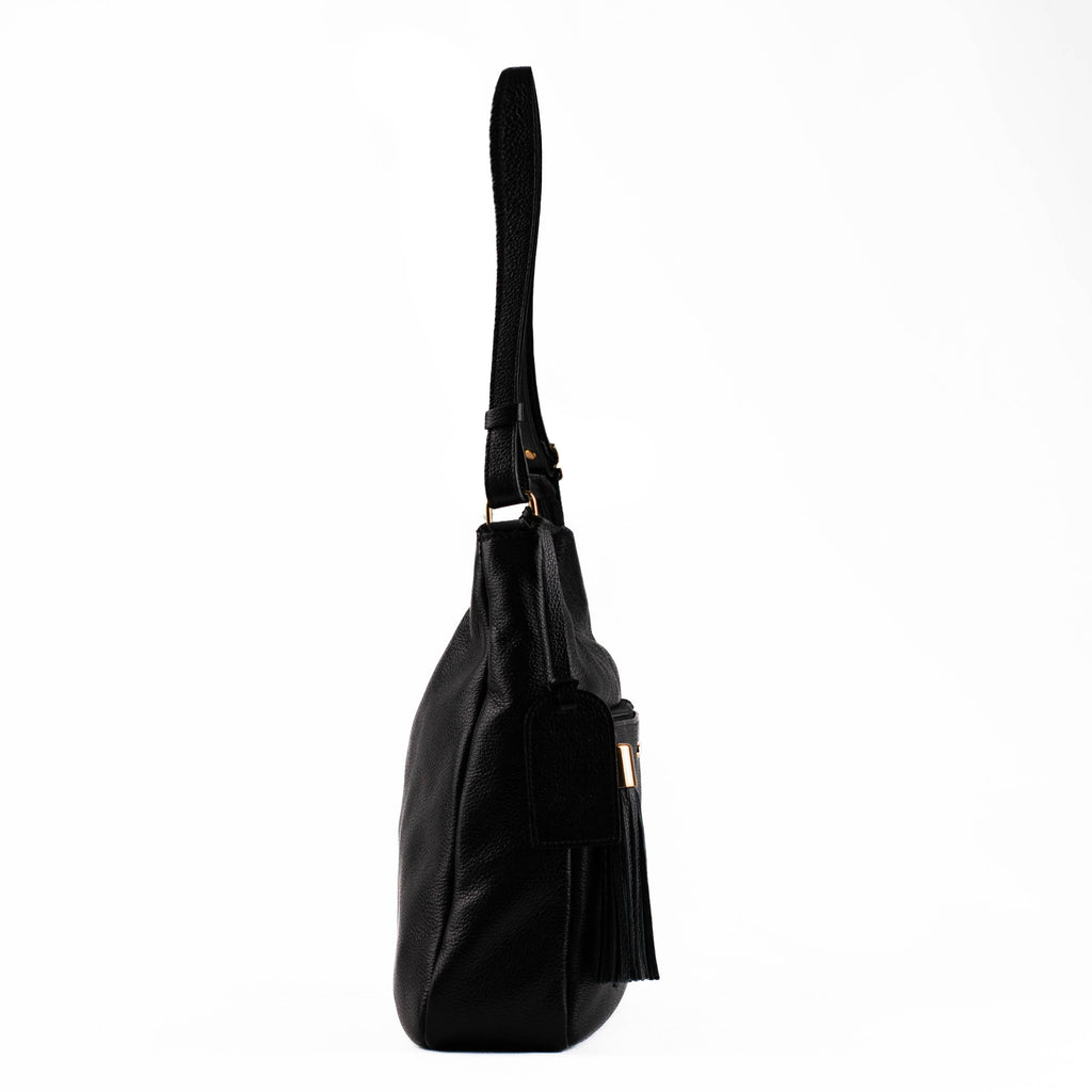 Bolsa Tiracolo Grande de Couro Cavezzale Preto 104520