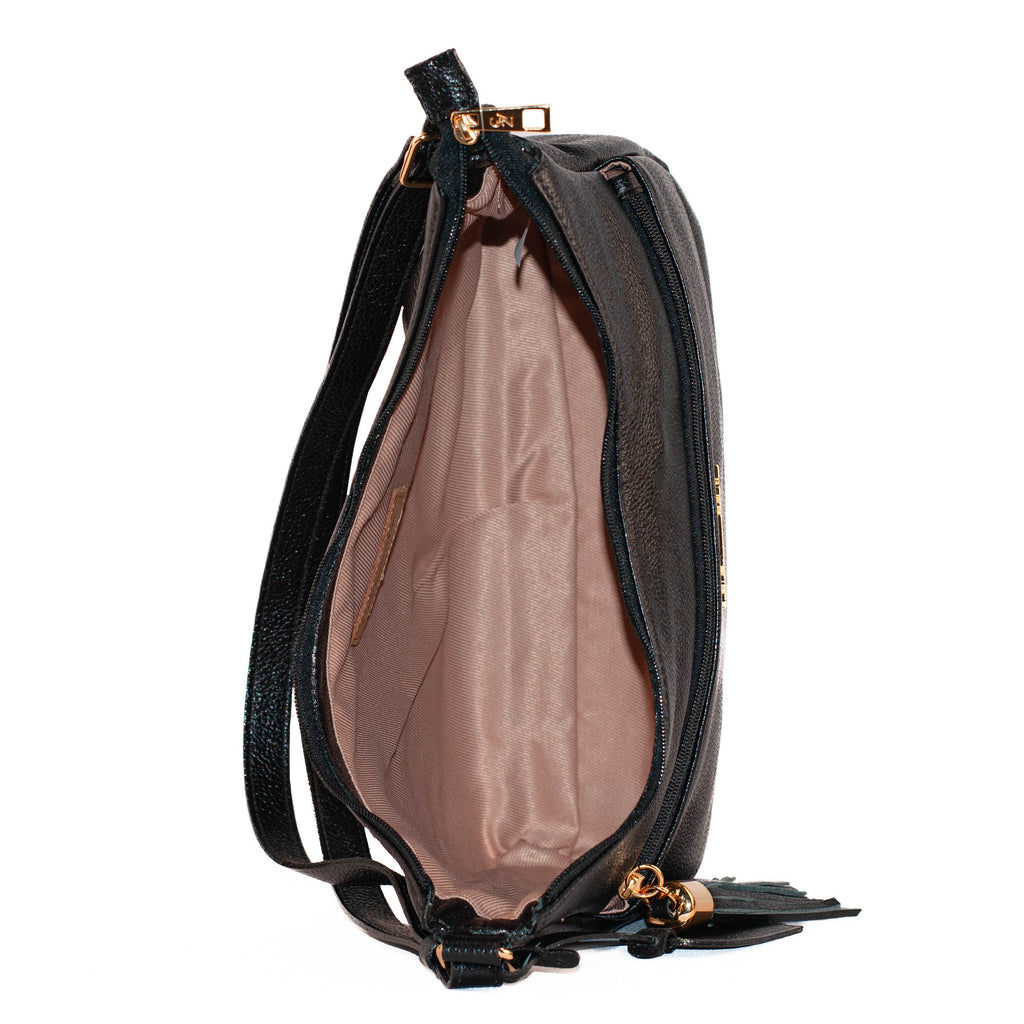 Bolsa Tiracolo Grande de Couro Cavezzale Preto 104520