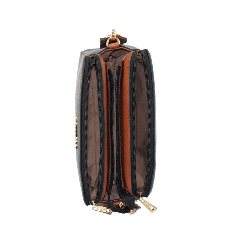 Bolsa Tiracolo Média Couro Soft Alça Grifada Cavezzale Preto 102369
