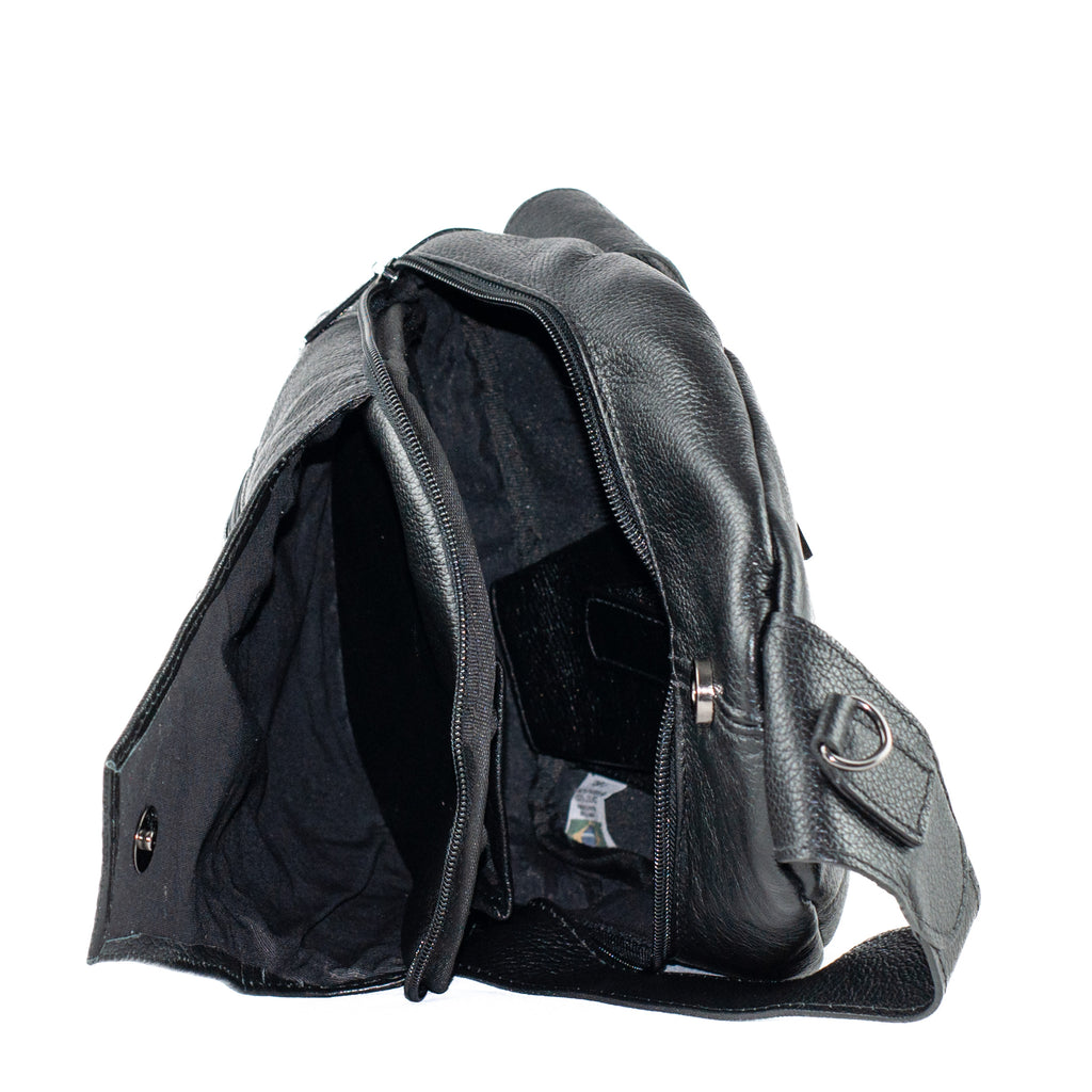 Mochila de Couro Tranversal Cavezzale Preto 101517