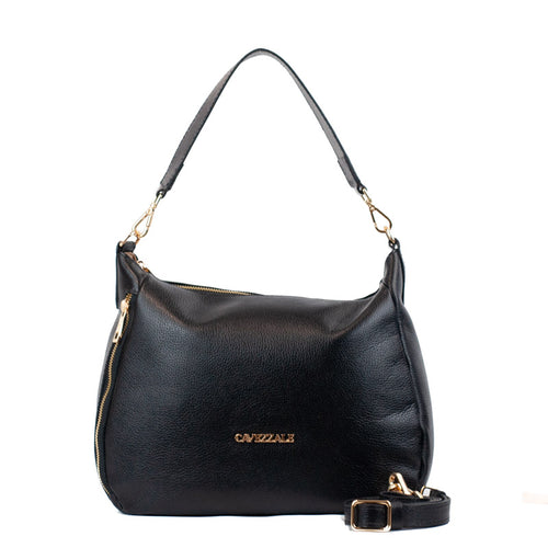Bolsa Hobo de Couro Soft Cavezzale Preto 105705