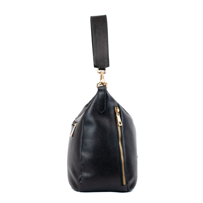 Bolsa Hobo de Couro Soft Cavezzale Preto 105705