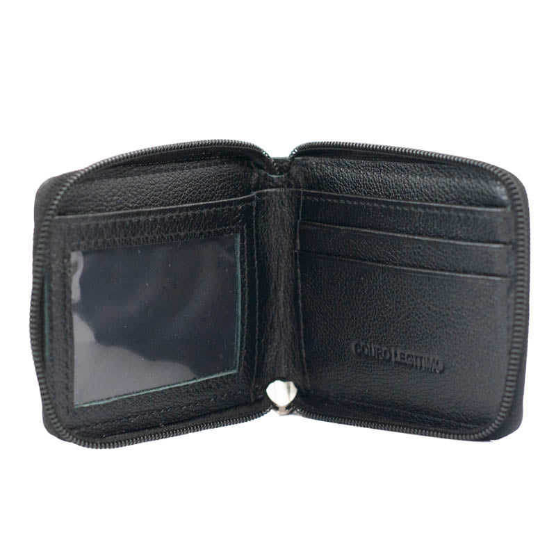 Carteira de Couro Masculina Média Cavezzale Preto 0101255