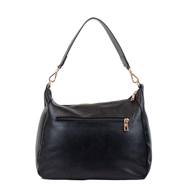 Bolsa Hobo de Couro Soft Cavezzale Preto 105705