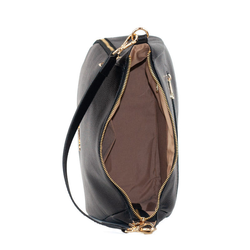 Bolsa Hobo de Couro Soft Cavezzale Preto 105705
