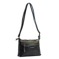 Bolsa Tiracolo Média de Couro Floter Cavezzale Preto 105051