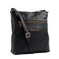 Bolsa Tiracolo Média de Couro Monograma Cavezzale Preto 105043