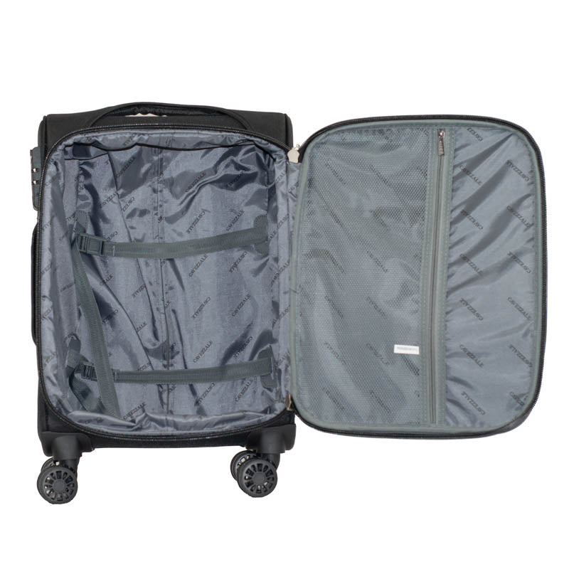 Mala de Bordo 10 Kg Poliéster 4 Rodas Antifurto Cavezzale Siena Preto 105828