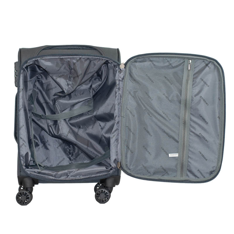 Mala de Bordo 10 Kg Poliéster 4 Rodas Antifurto Cavezzale Siena Cinza 105828