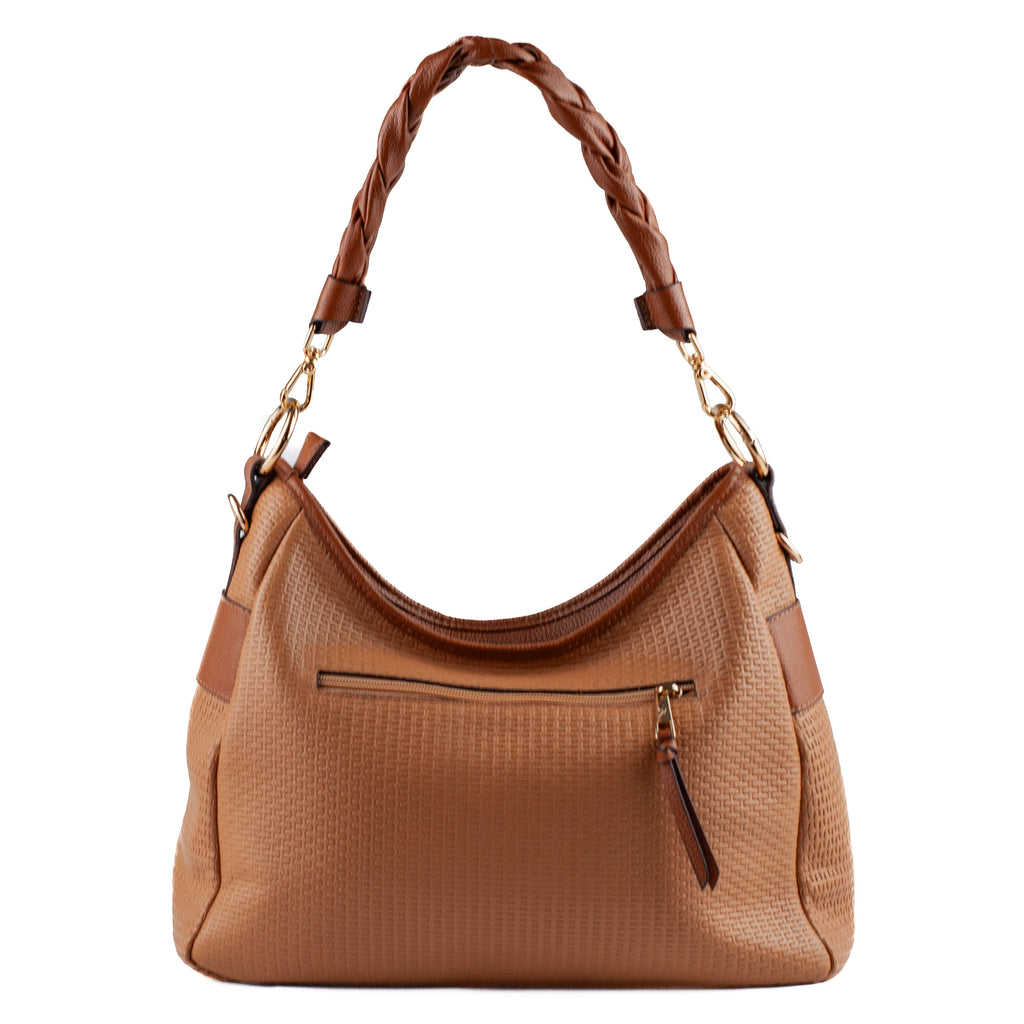 Bolsa Hobo Grande de Couro Soft Cavezzale Caramelo/Whisky 104538