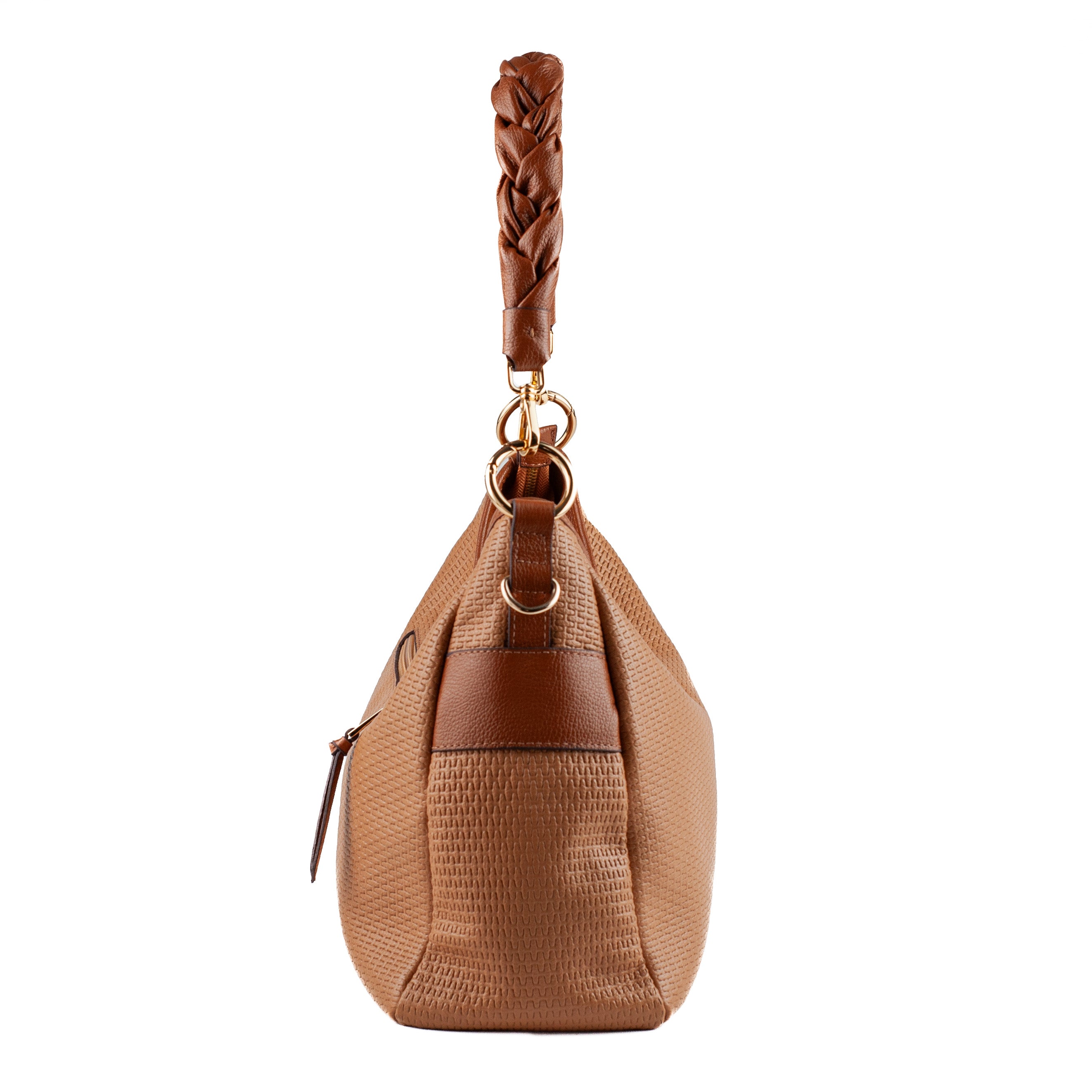 Bolsa Hobo Grande de Couro Soft Cavezzale Caramelo/Whisky 104538