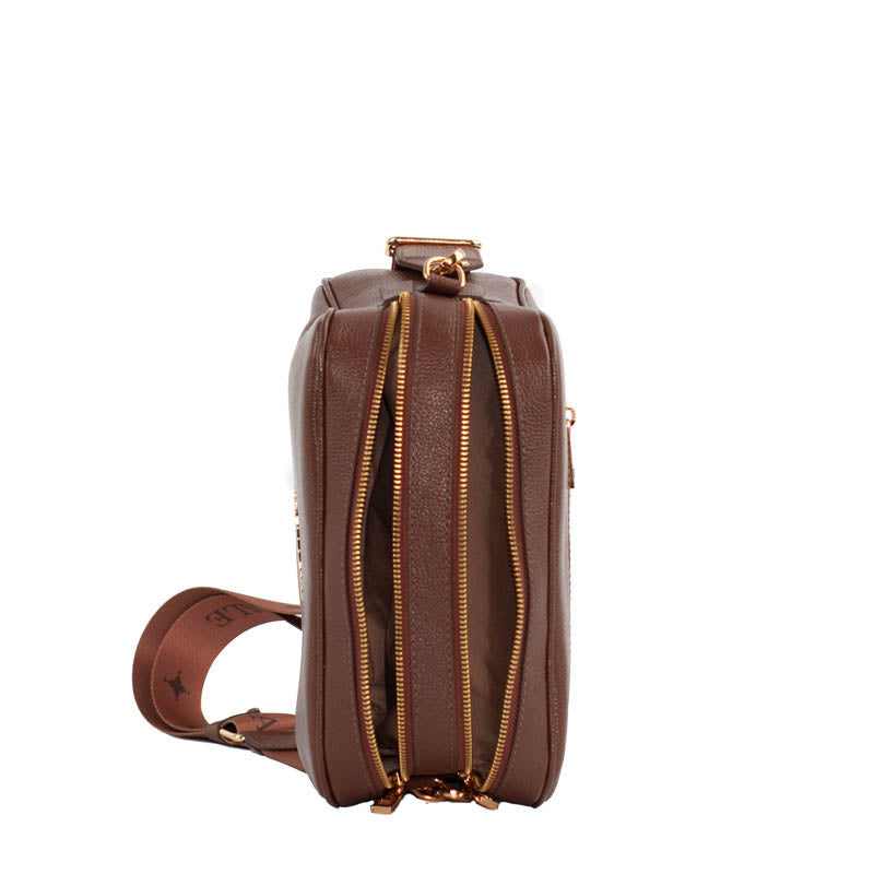 Bolsa Tiracolo Média Couro Soft Cavezzale Cacau 104768