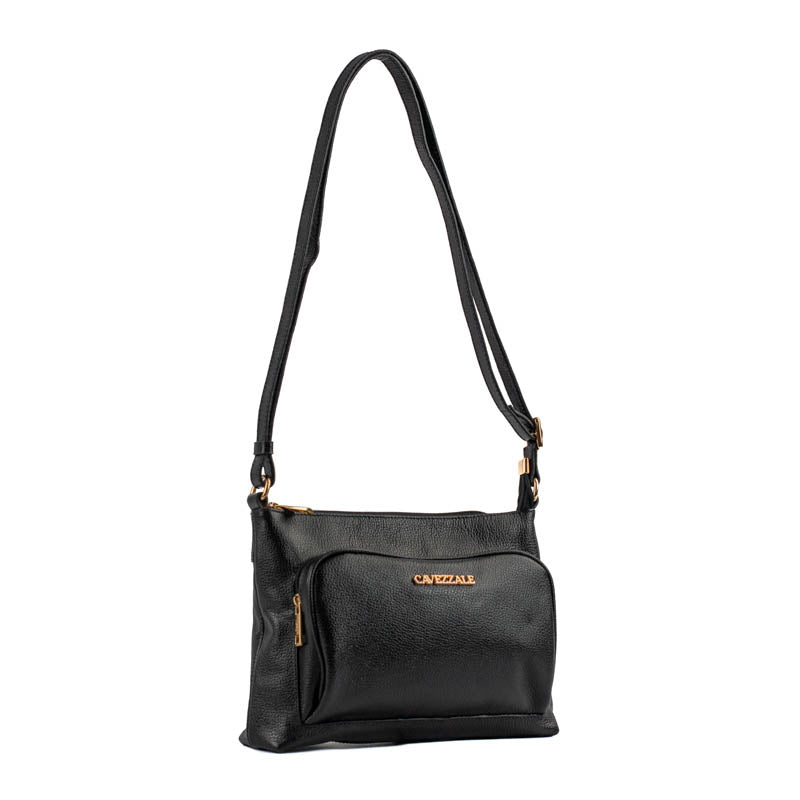 Bolsa Tiracolo Média Couro Floter Cavezzale Preto 105322