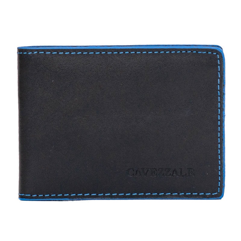 Carteira de Couro Masculina Cavezzale Preto/Azul 105894