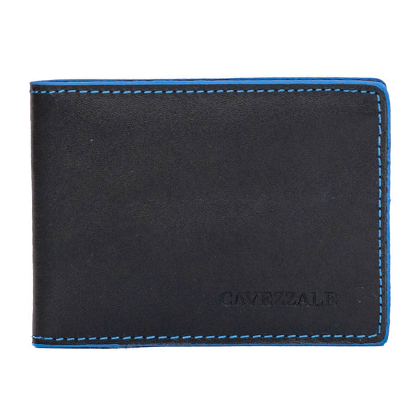 Carteira de Couro Masculina Cavezzale Preto/Azul 105894