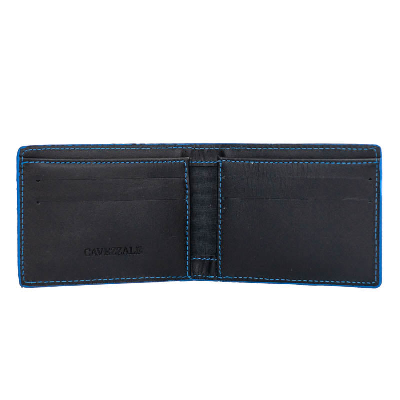 Carteira de Couro Masculina Cavezzale Preto/Azul 105894