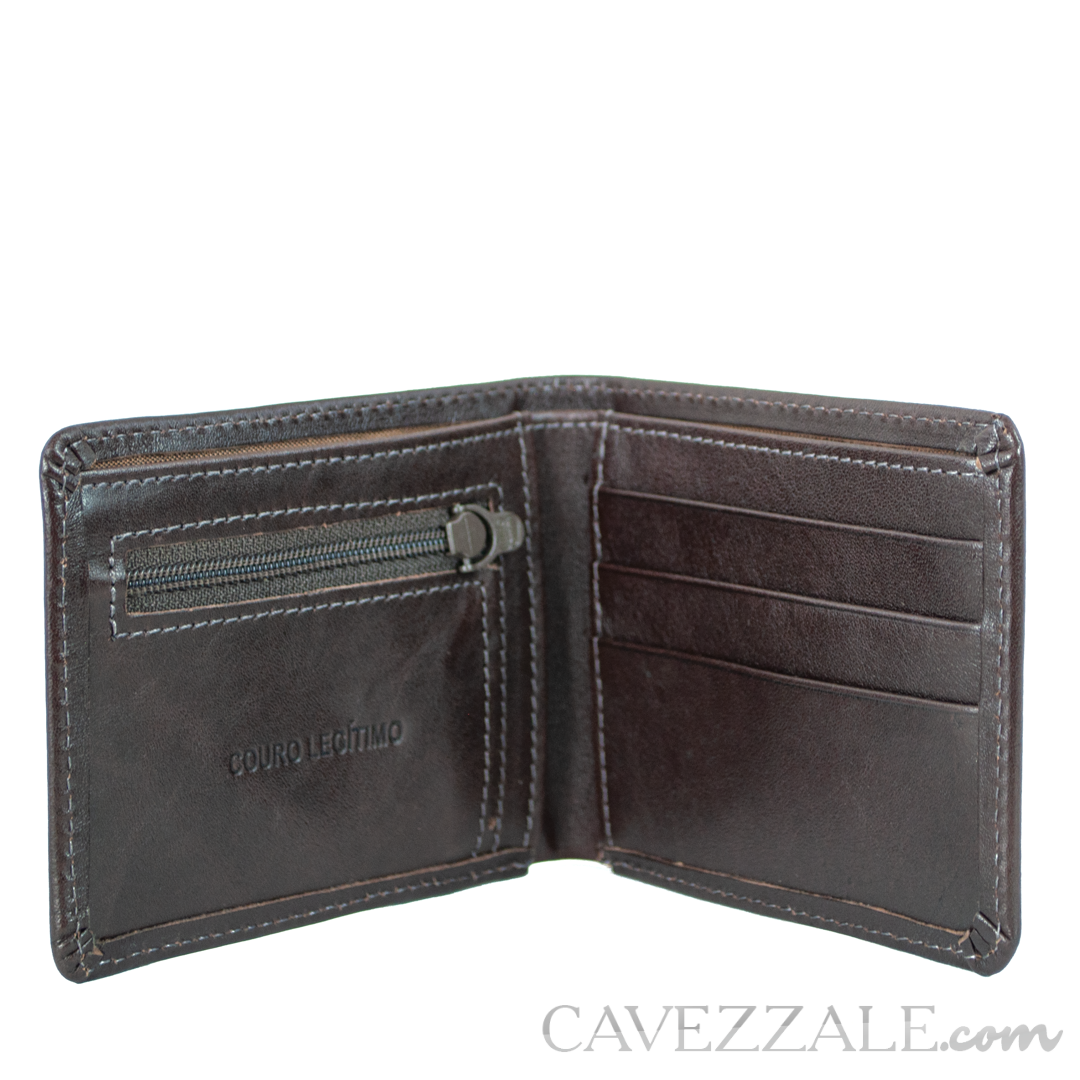 Carteira Couro Masculina Grande Cavezzale Café 056138