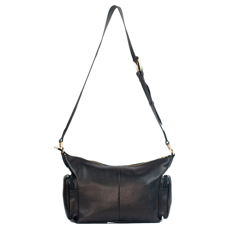 Bolsa Tiracolo Grande de Couro Cavezzale Preto 105487