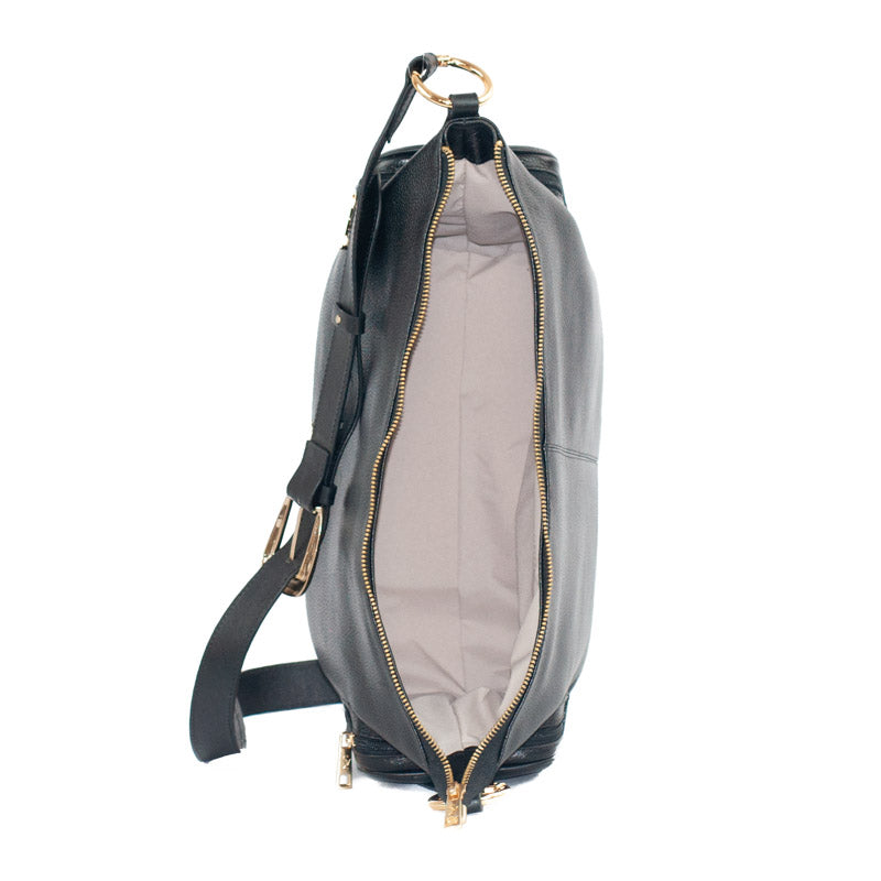 Bolsa Tiracolo Grande de Couro Cavezzale Preto 105487