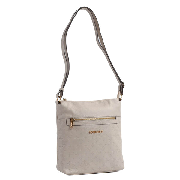 Bolsa Tiracolo Média de Couro Monograma Cavezzale Off White 105043