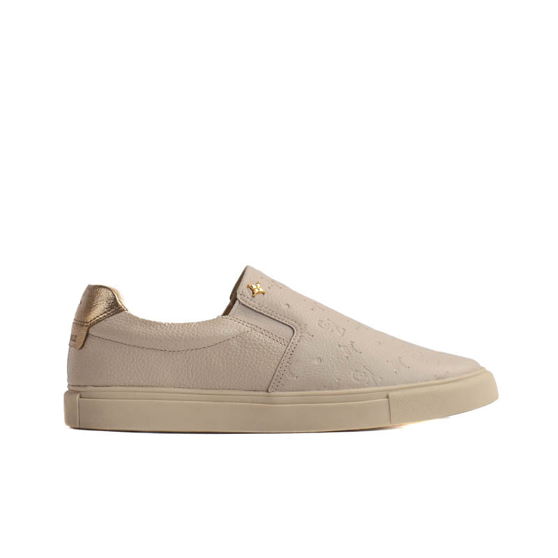 Tênis de Couro Cavezzale Floter Off White/Ouro Light 105192