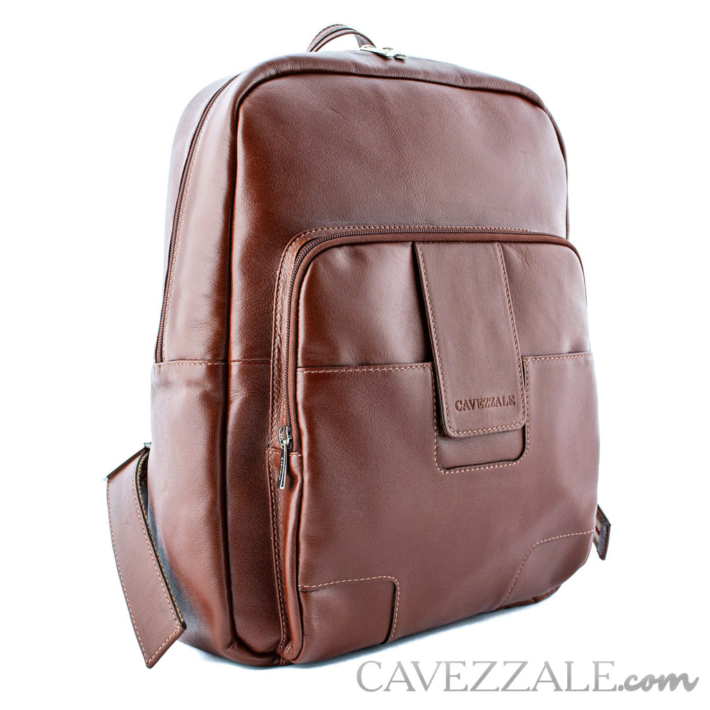 Mochila de Couro Masculina Cavezzale Pinhão 099657