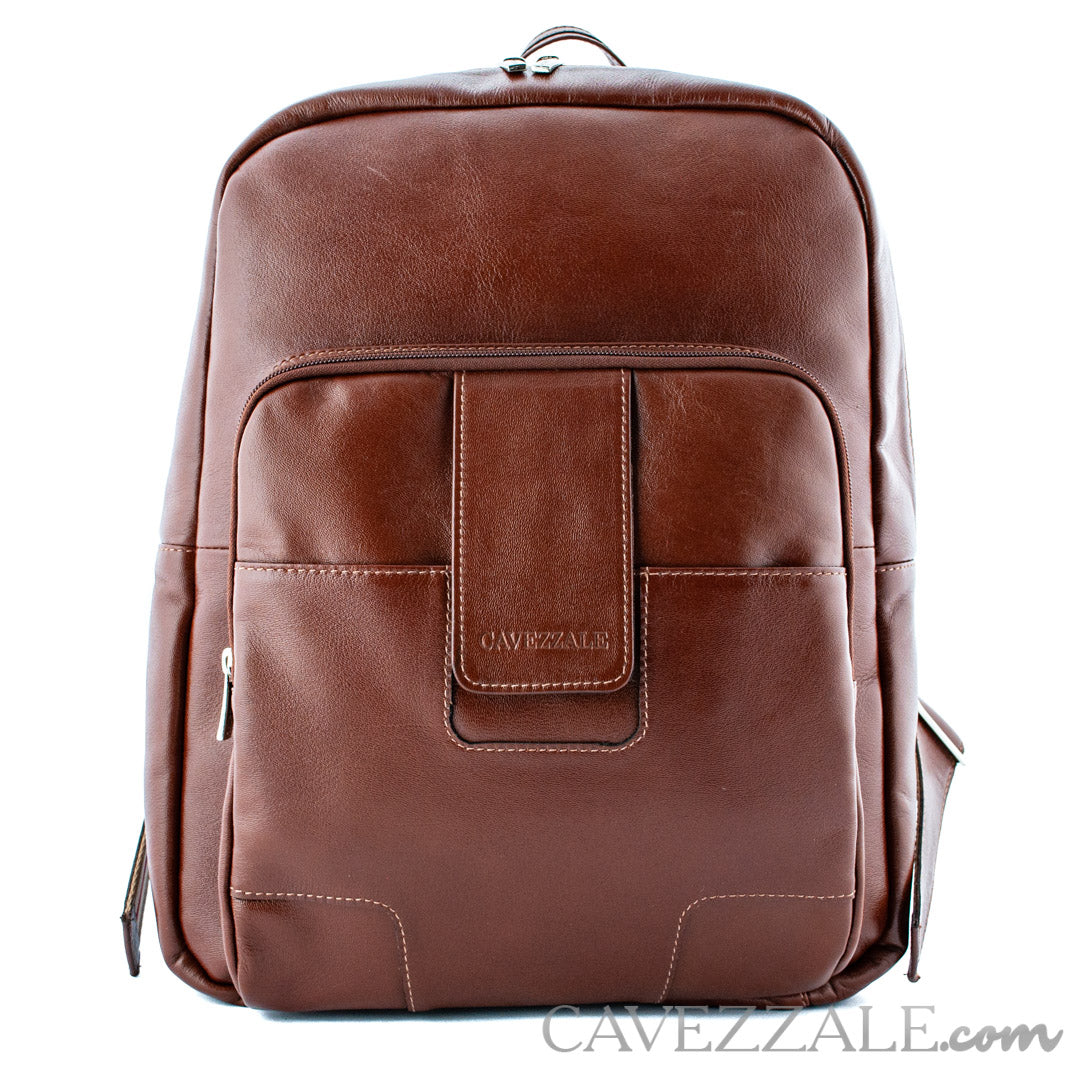 Mochila de Couro Masculina Cavezzale Pinhão 099657