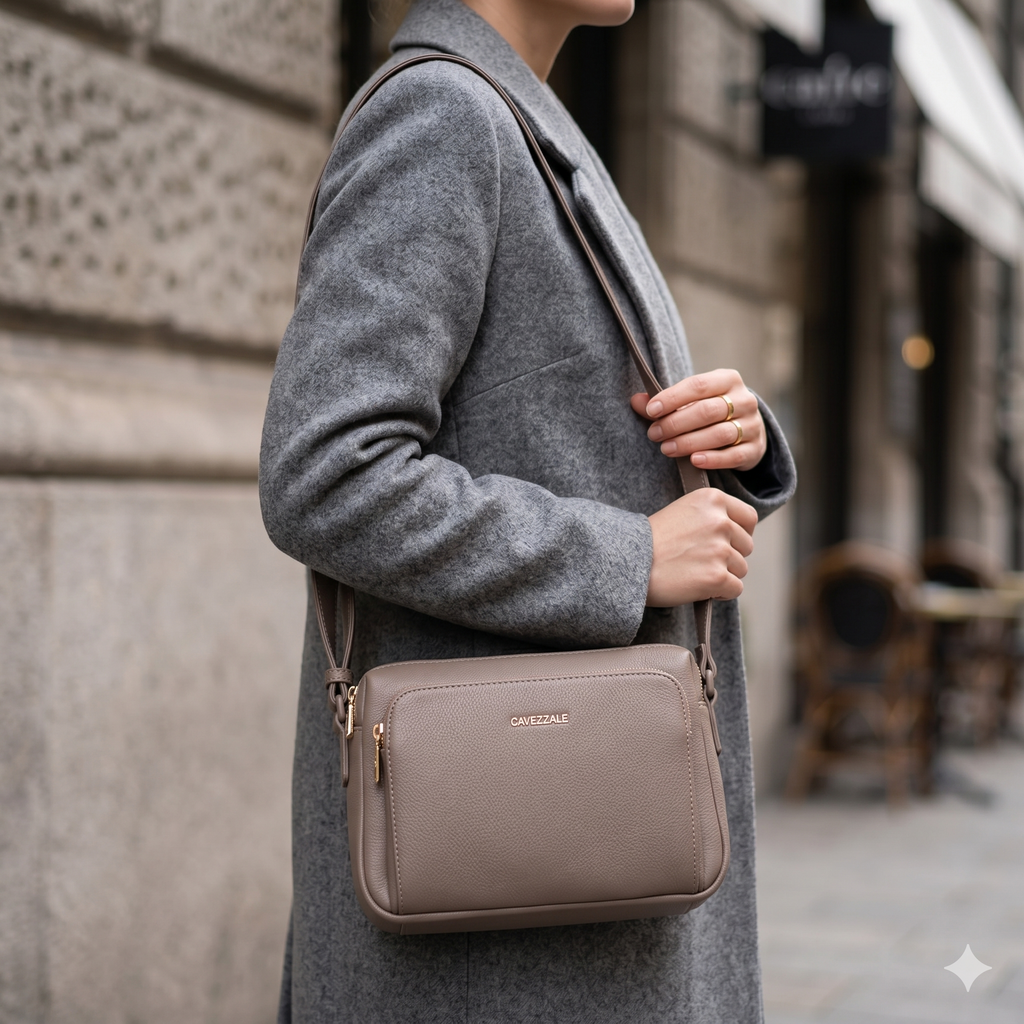 Bolsa Tiracolo Média Feminina Cavezzale Bege 105539