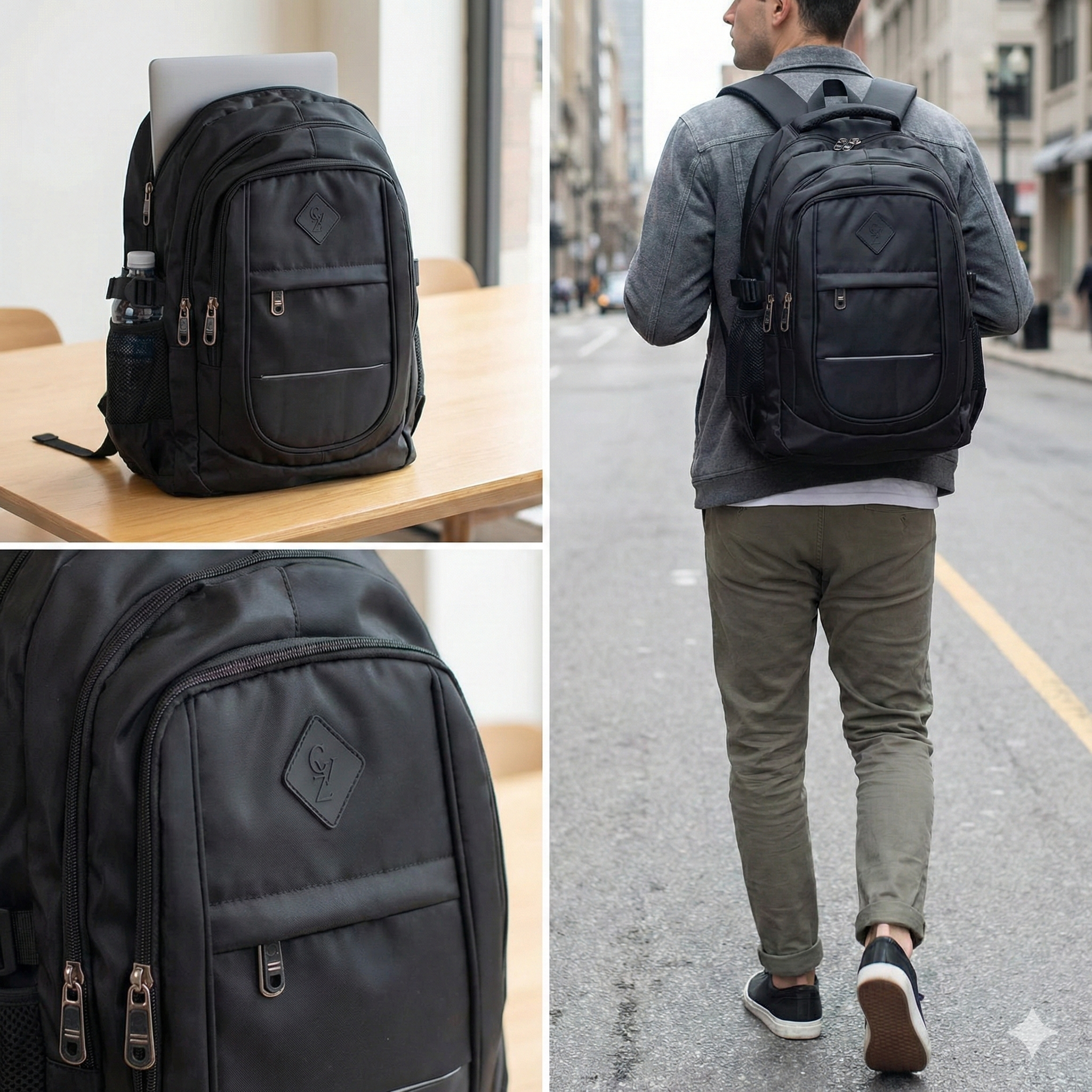 Mochila de Poliéster Cavezzale Preto 105511