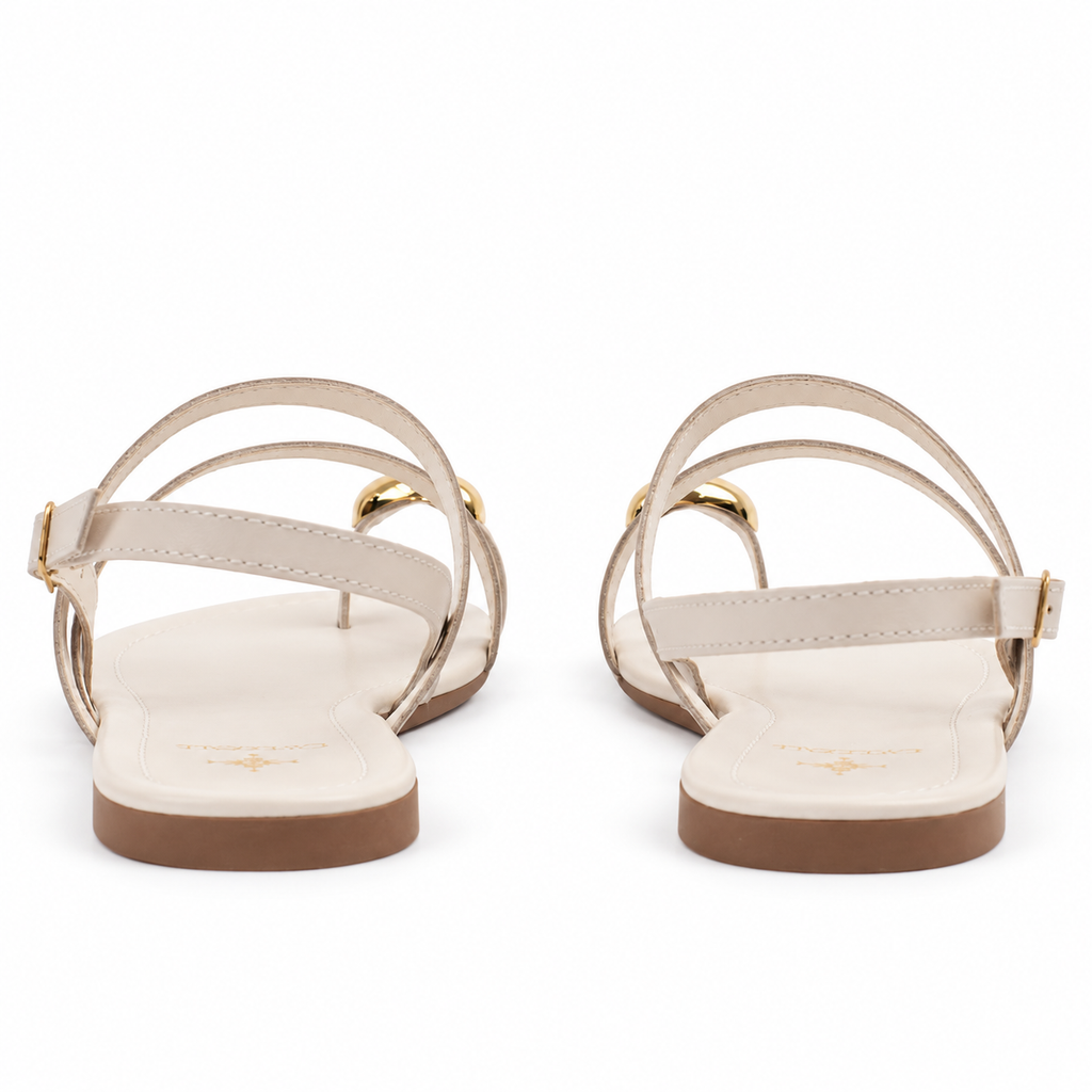 Sandália de Couro Atanado Cavezzale Off white 105595