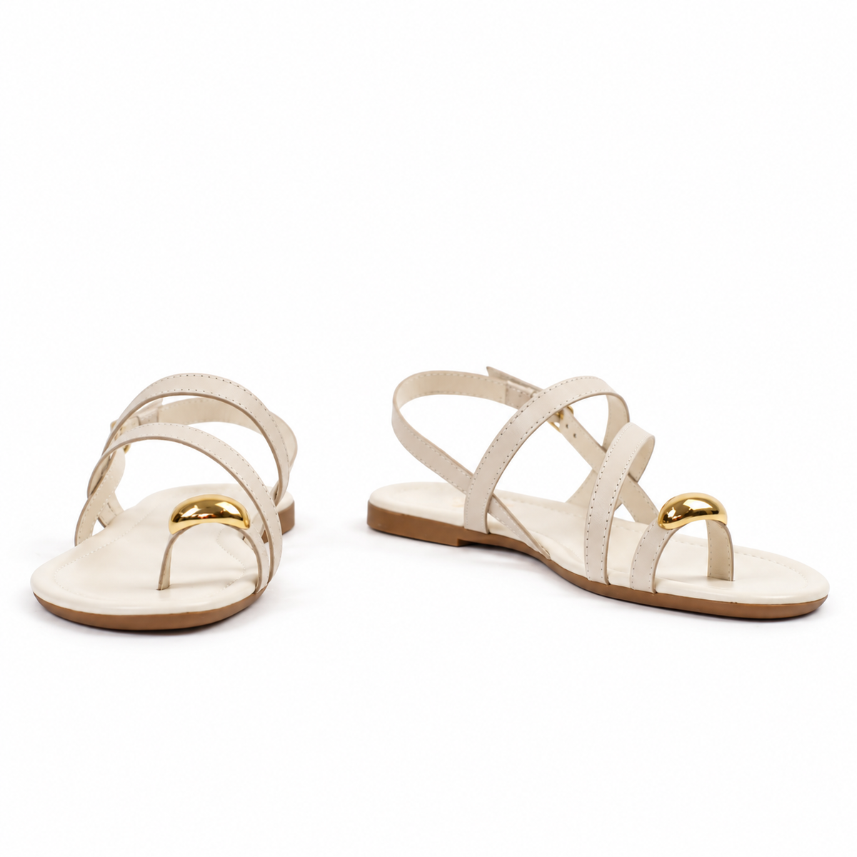 Sandália de Couro Atanado Cavezzale Off white 105595