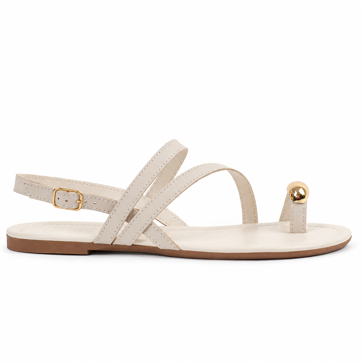 Sandália de Couro Atanado Cavezzale Off white 105595