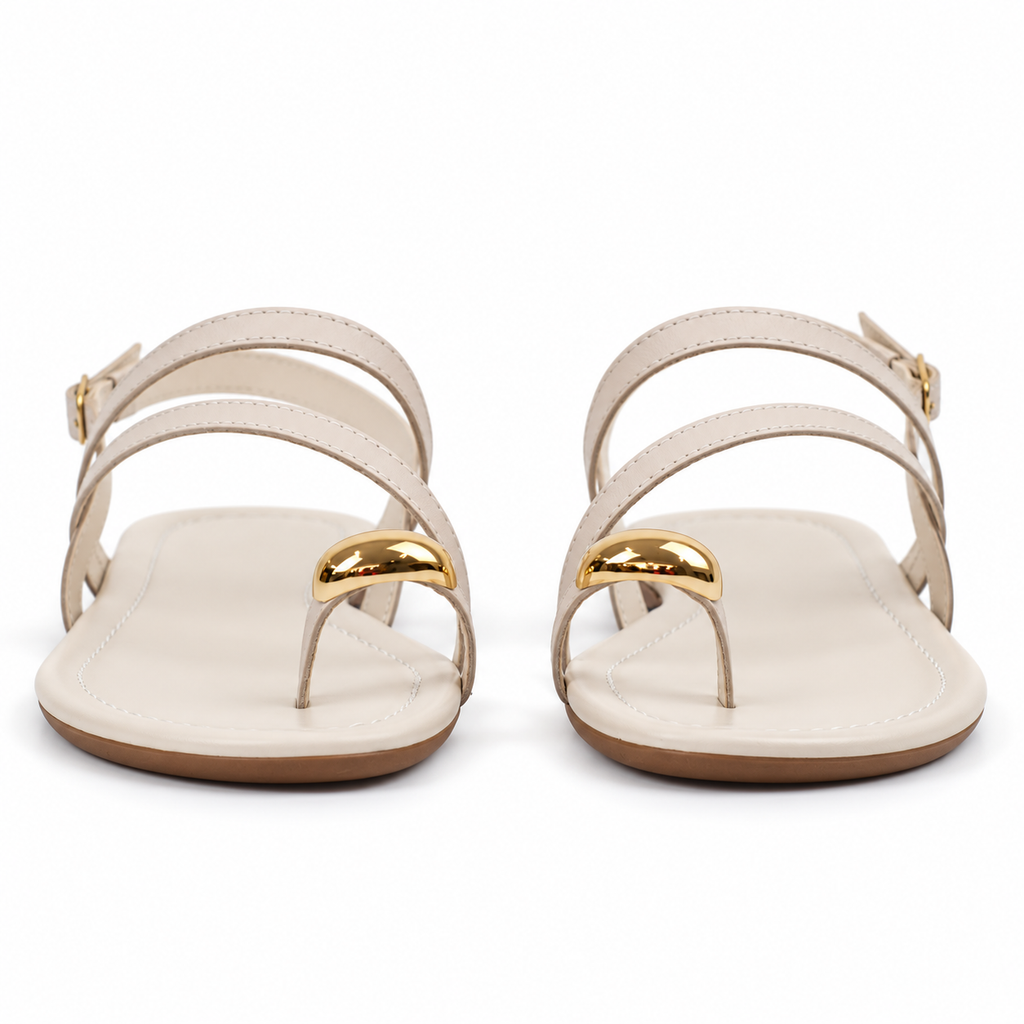Sandália de Couro Atanado Cavezzale Off white 105595