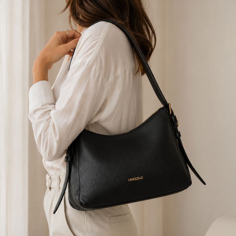 Bolsa Hobo Média Feminina Cavezzale Preto 105541