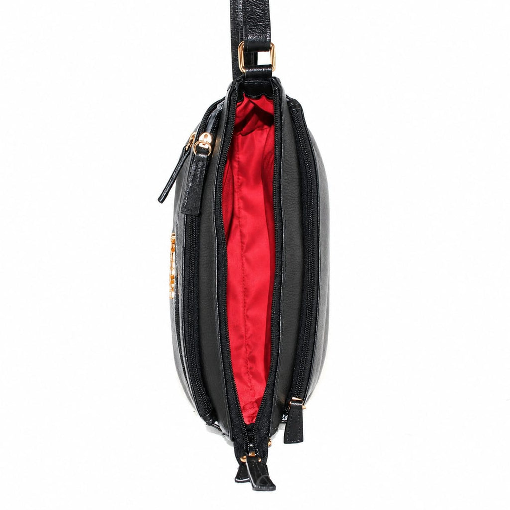 Bolsa Tiracolo Média de Couro Cavezzale Preto 102241